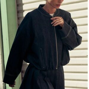 Zara Z1975 BALLOON DENIM BOMBER JACKET